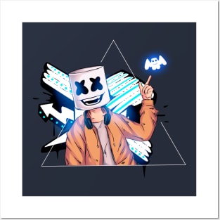Marshmello Smile Music Party Posters and Art